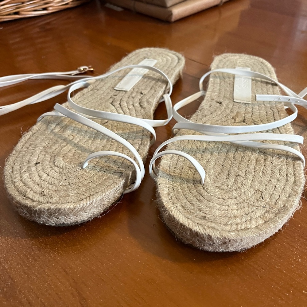 ASOS DESIGN Jamila toe loop espadrille , White, Women's US10 - Picture 4 of 10